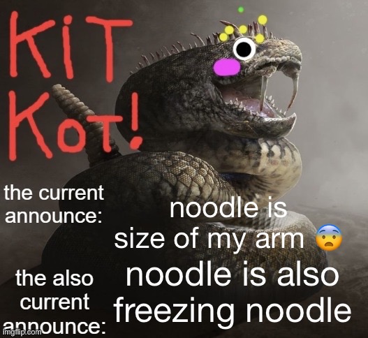 awsome sauce template by toelicker | noodle is size of my arm 😨; noodle is also freezing noodle | image tagged in awsome sauce template by toelicker | made w/ Imgflip meme maker