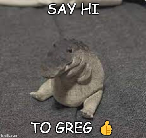 Yeeee | SAY HI; TO GREG 👍 | image tagged in greg | made w/ Imgflip meme maker