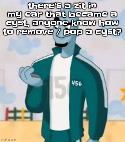 Squiggame (not made by me) | there's a zit in my ear that became a cyst, anyone know how to remove / pop a cyst? | image tagged in squiggame | made w/ Imgflip meme maker