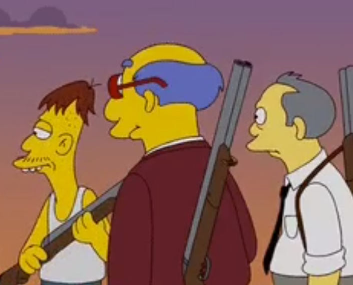 Kirk Van Houten With A Gun Blank Meme Template