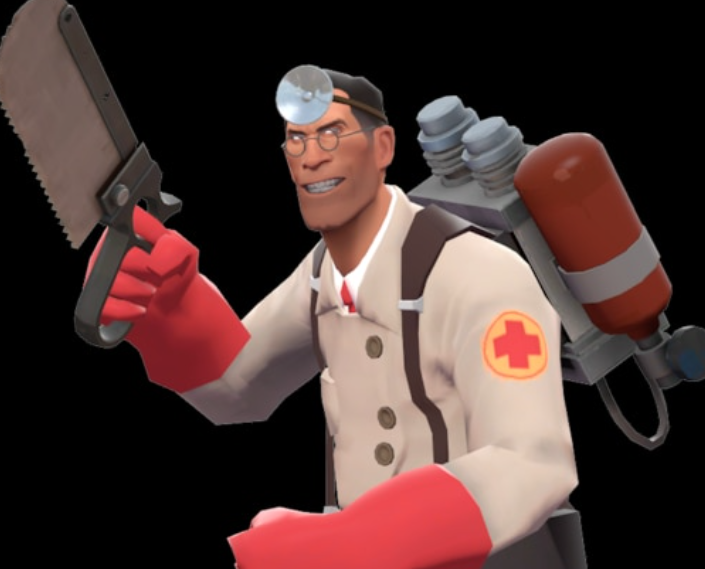 TF2 Red Medic Bonesaw Blank Meme Template