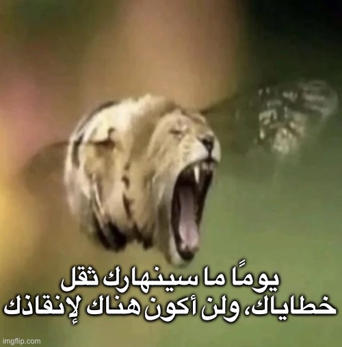 Lion bee | يومًا ما سينهارك ثقل خطاياك، ولن أكون هناك لإنقاذك | image tagged in gifs,memes,funny,shitpost,surreal,msmg | made w/ Imgflip meme maker