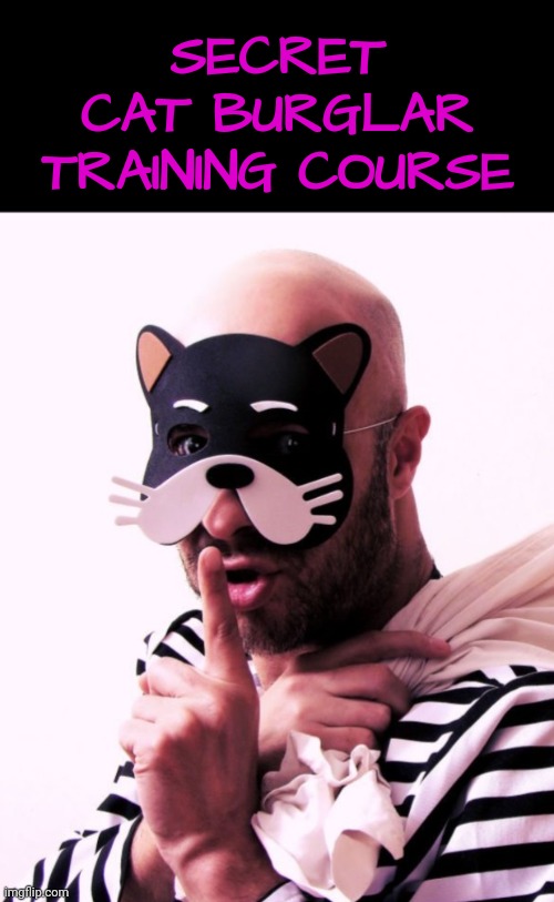 SECRET CAT BURGLAR TRAINING COURSE | made w/ Imgflip meme maker