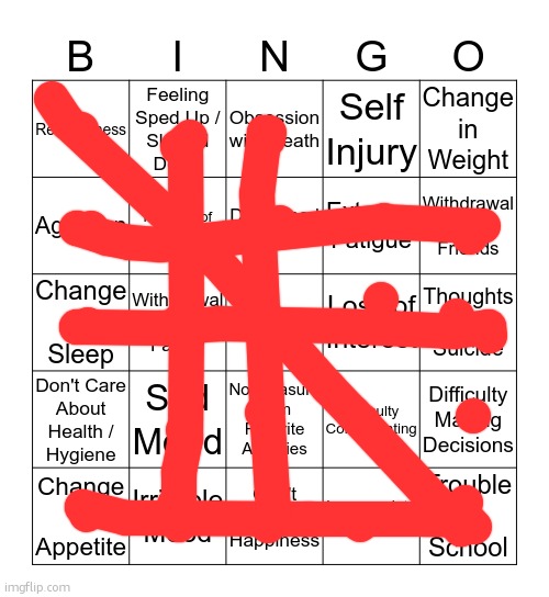 hmmmmm | image tagged in depression bingo 1 | made w/ Imgflip meme maker