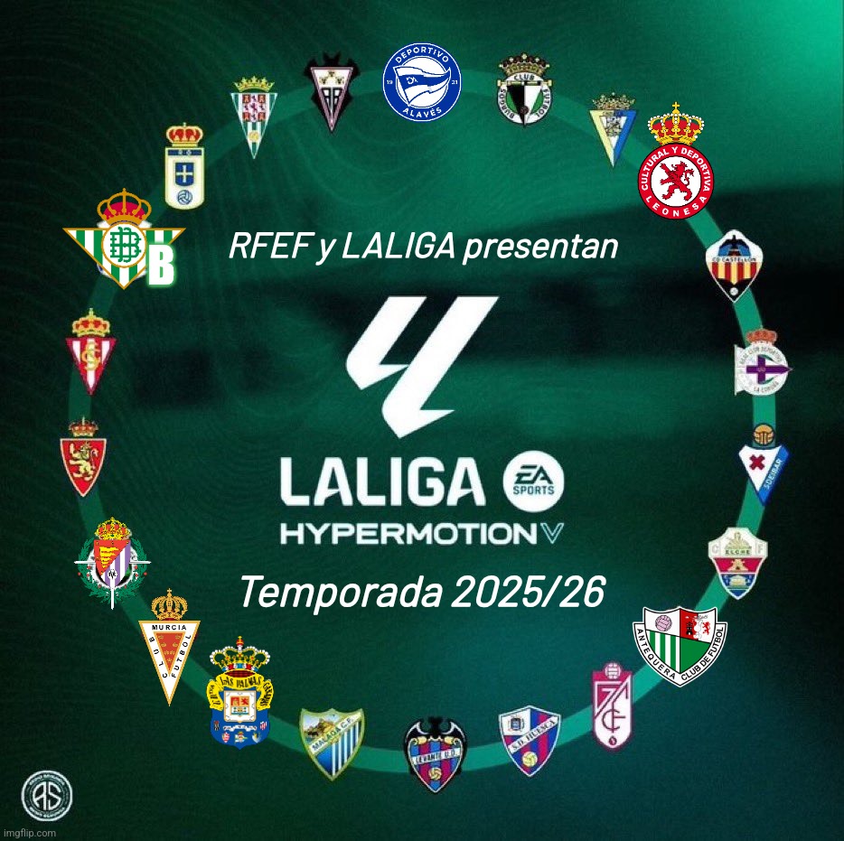 ACTUALIZACIÓN: Mock-up de la temporada 2025/2026 de LALIGA HYPERMOTION (mi predicción también) | RFEF y LALIGA presentan; B; Temporada 2025/26 | image tagged in laliga 2,footy,spain,sports | made w/ Imgflip meme maker