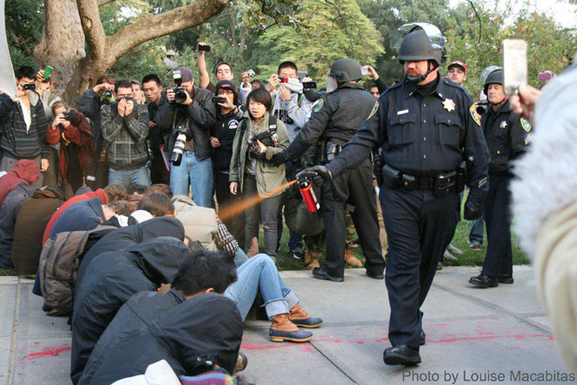 Pepper spray cop Blank Meme Template