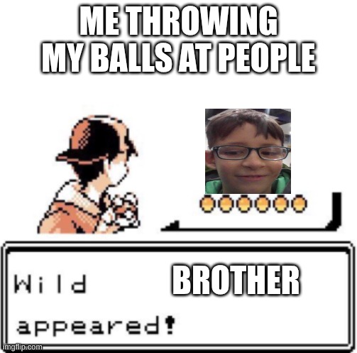 touch my brother with my balls | ME THROWING MY BALLS AT PEOPLE; BROTHER | image tagged in brothers | made w/ Imgflip meme maker