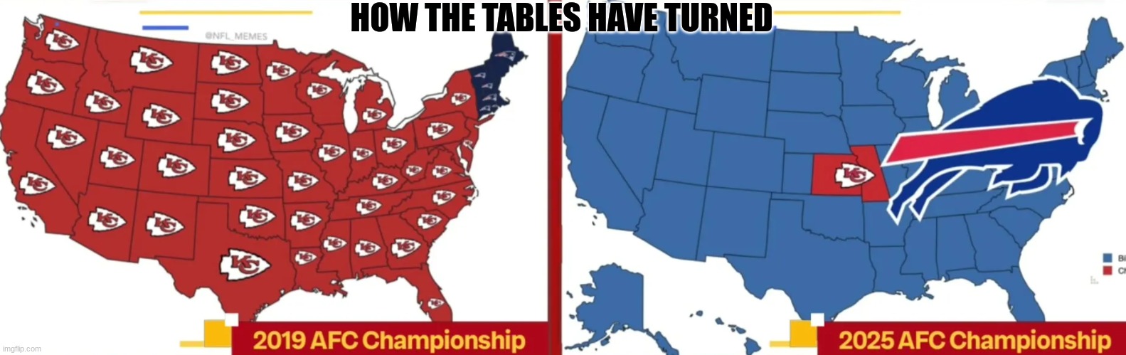 Kansas City Chiefs meme | HOW THE TABLES HAVE TURNED | image tagged in memes,kansas city chiefs,football,nfl,new england patriots,funny memes | made w/ Imgflip meme maker