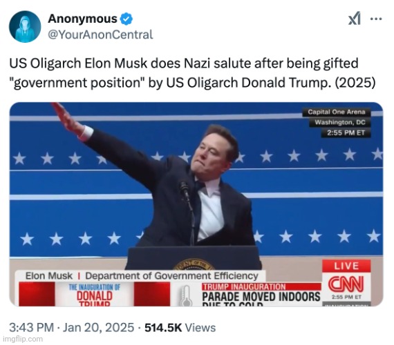 Pretty blatant. | image tagged in elon musk does nazi salute,president trump,maga | made w/ Imgflip meme maker