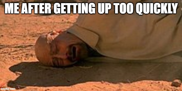 Walter White fall | ME AFTER GETTING UP TOO QUICKLY | image tagged in walter white fall | made w/ Imgflip meme maker