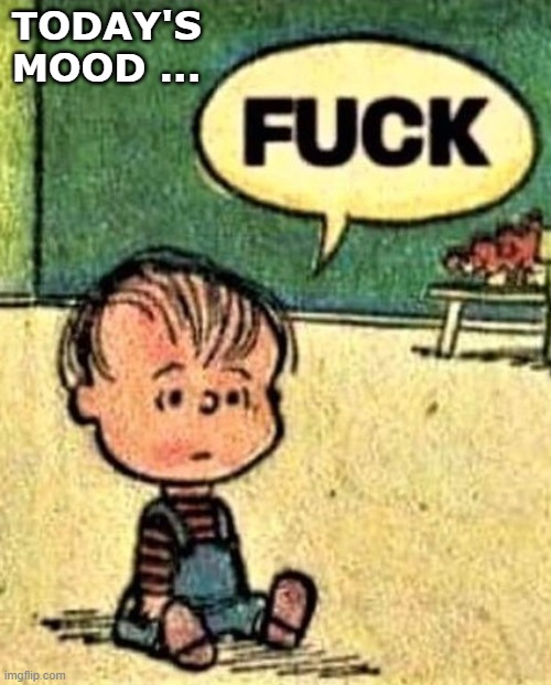 TODAY'S
MOOD ... | image tagged in comics/cartoons | made w/ Imgflip meme maker