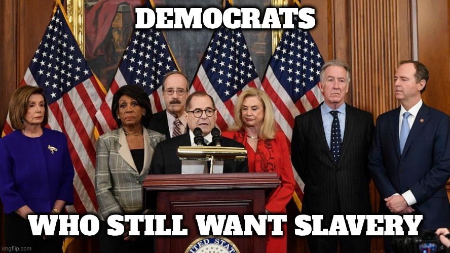 House Democrats | DEMOCRATS WHO STILL WANT SLAVERY | image tagged in house democrats | made w/ Imgflip meme maker