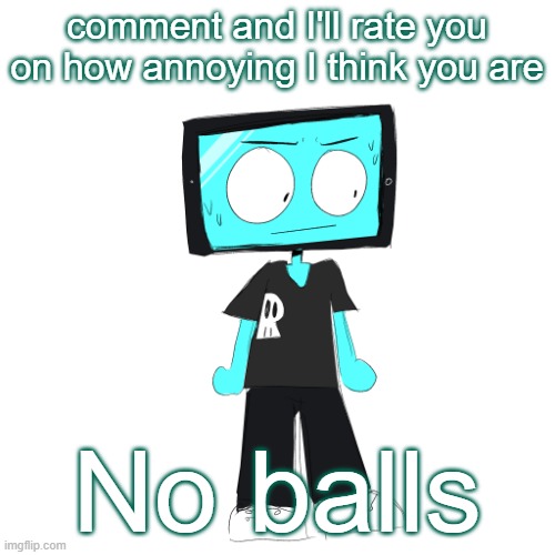 IcyXD concerned | comment and I'll rate you on how annoying I think you are; No balls | image tagged in icyxd concerned | made w/ Imgflip meme maker