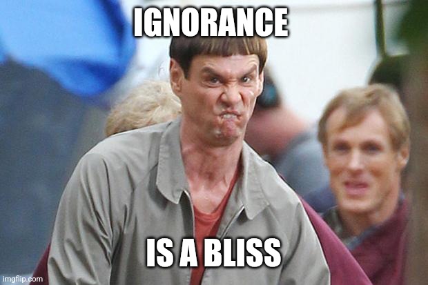 IGNORANCE | IGNORANCE; IS A BLISS | image tagged in dumb and dumber 2,funny memes | made w/ Imgflip meme maker