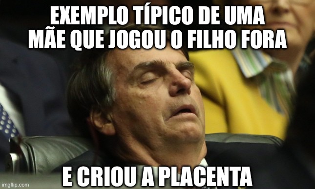 Bolsonaro | EXEMPLO TÍPICO DE UMA MÃE QUE JOGOU O FILHO FORA; E CRIOU A PLACENTA | image tagged in bolsonaro,direita,conservafor,pl,golpista,brasil | made w/ Imgflip meme maker