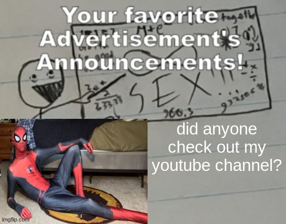 https://www.youtube.com/@Slidecast-Advetisement | did anyone check out my youtube channel? | image tagged in slidecast ad announcement 2 | made w/ Imgflip meme maker