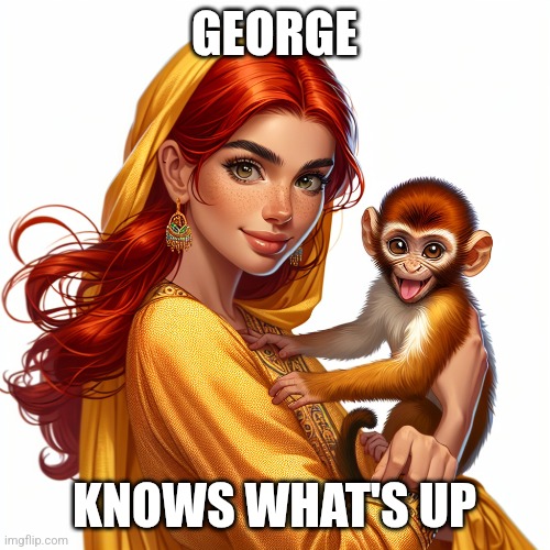 Monkey Business | GEORGE; KNOWS WHAT'S UP | image tagged in curious george | made w/ Imgflip meme maker