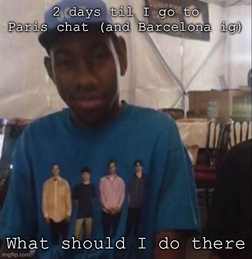 Weezer the Creator | 2 days til I go to Paris chat (and Barcelona ig); What should I do there | image tagged in weezer the creator | made w/ Imgflip meme maker