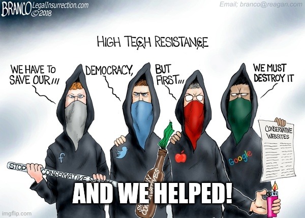 Liberal media | AND WE HELPED! | image tagged in liberal media | made w/ Imgflip meme maker