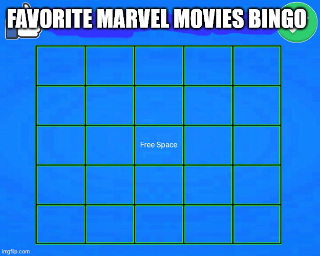 favorite marvel movies bingo Blank Meme Template