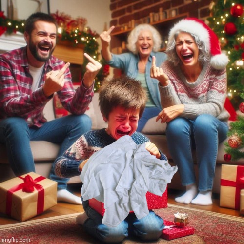 Crying Kid at Xmas | image tagged in crying kid at xmas | made w/ Imgflip meme maker