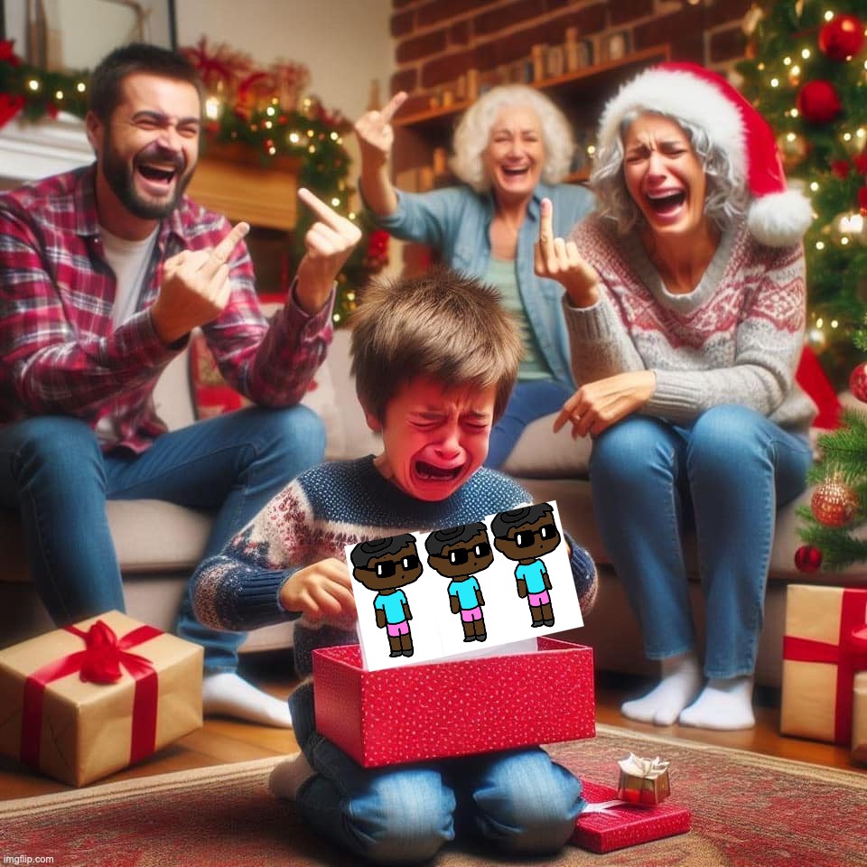 Crying Kid at Xmas | image tagged in crying kid at xmas,oh wait is that-,is that owu | made w/ Imgflip meme maker