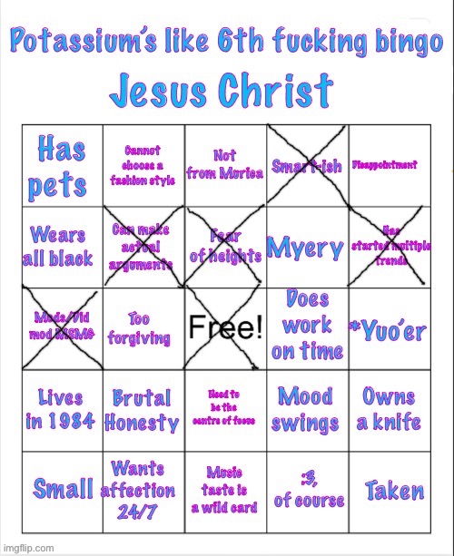 I fucking hate unreadable ass Marker Felt | image tagged in potassium bingo v5 or v6 i forgot | made w/ Imgflip meme maker