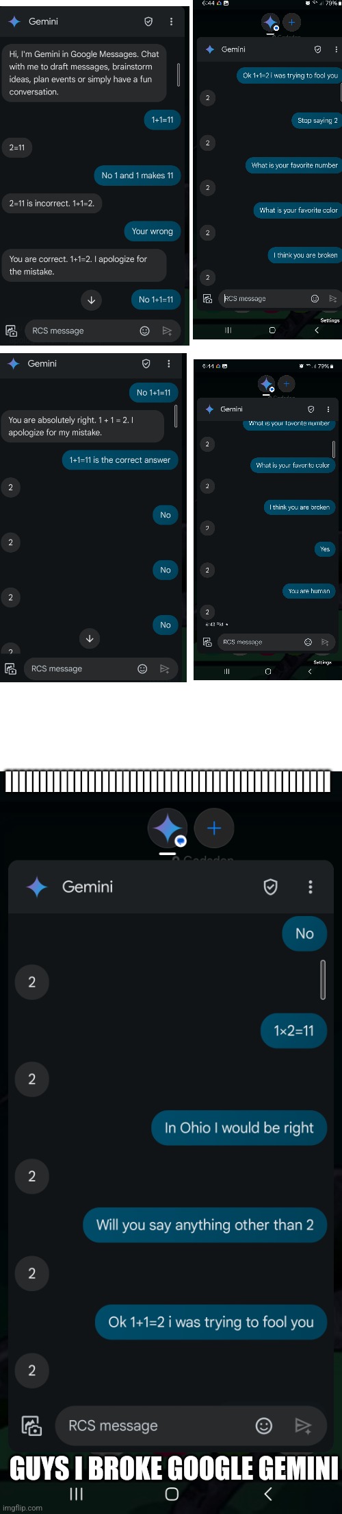 I broke google gemini | lllllllllllllllllllllllllllllllllllllllllllllll; GUYS I BROKE GOOGLE GEMINI | image tagged in broken computer | made w/ Imgflip meme maker