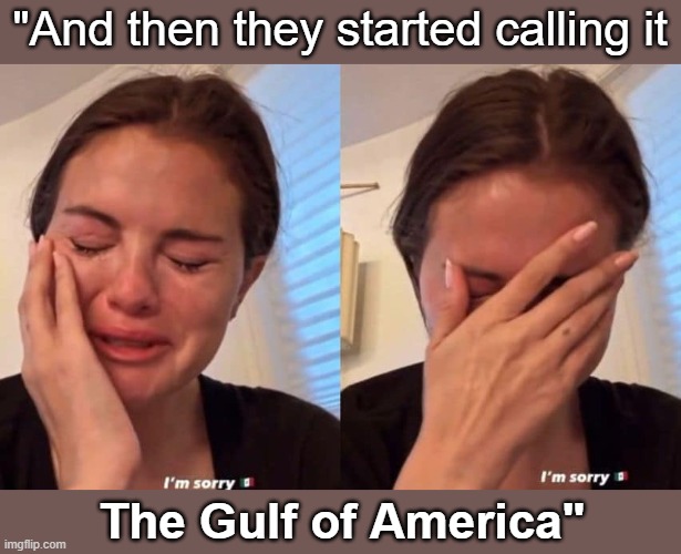 Selena Gomez Disney-Bot | "And then they started calling it; The Gulf of America" | image tagged in selena gomez | made w/ Imgflip meme maker