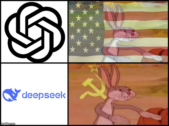 Is China's AI tool DeepSeek as good as it seems? (BBC, 27/1/2025) | image tagged in capitalist and communist,chatgpt,ai,deepseek,chinese,memes | made w/ Imgflip meme maker