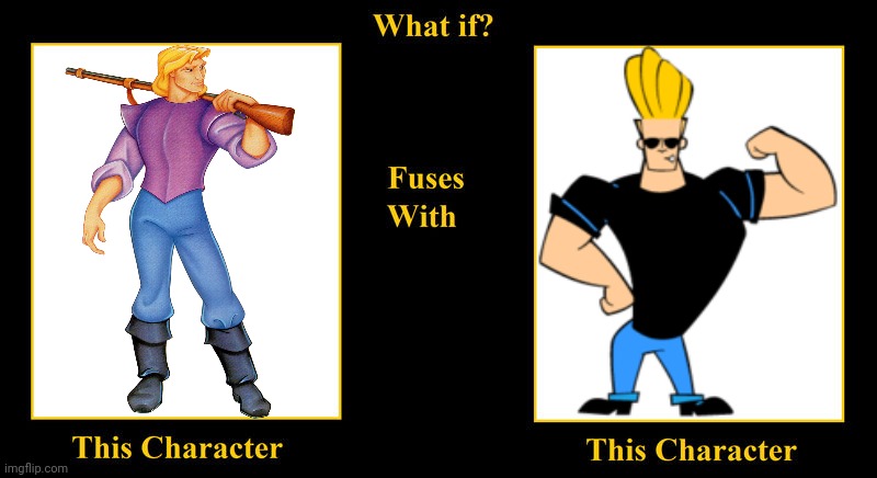 What if John Smith Fuses With Johnny Bravo | image tagged in what if fuses,pocahontas,johnny bravo,john smith,blonde,men | made w/ Imgflip meme maker