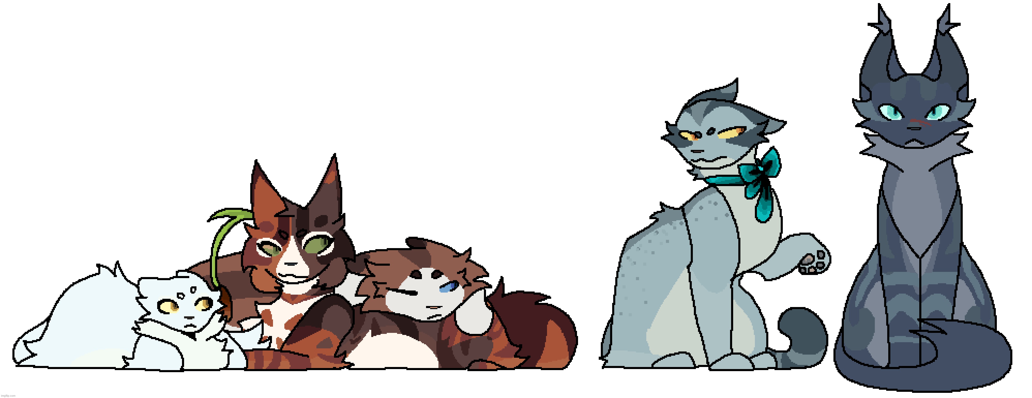 Clangen kitties i coded for friends that i finially finished | image tagged in i'll put the speedpaint in the comments,when it's done | made w/ Imgflip meme maker