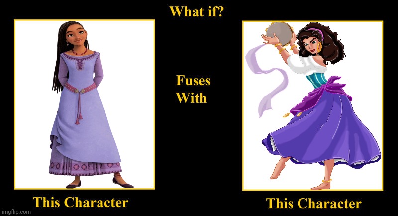 What if Asha of Rosas Fuses With Esmeralda (Goat Owners) | image tagged in what if fuses,esmeralda,asha,wish,the hunchback of notre dame,disney princess | made w/ Imgflip meme maker