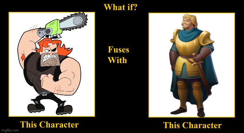 Hoss Delgado Fuses With Captain Phoebus | image tagged in what if fuses,hoss delgado,grim adventures of billy and mandy,the hunchback of notre dame,adult men | made w/ Imgflip meme maker