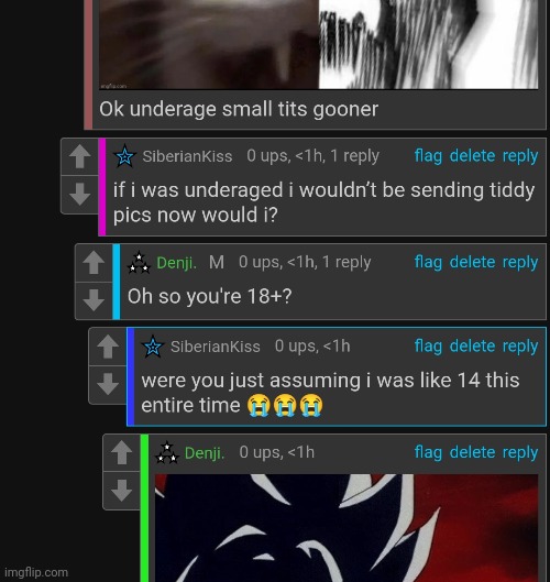 This person is 18+ and sending nudes to minor I don't even want to know why you all are letting this happen | made w/ Imgflip meme maker