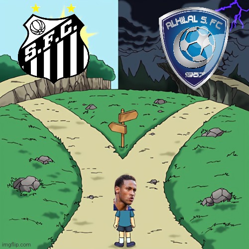 Neymar Jr. to Santos, HERE WE GO!!!!!! | image tagged in two castles,neymar jr,santos,al hilal,footy,sports | made w/ Imgflip meme maker