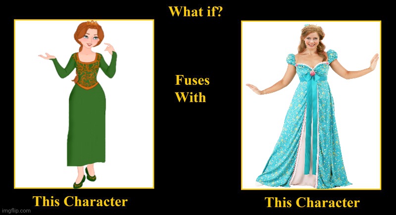 Princess Fiona Fuses With Giselle Philip | image tagged in what if fuses,enchanted,shrek,princess fiona,giselle,redhead | made w/ Imgflip meme maker