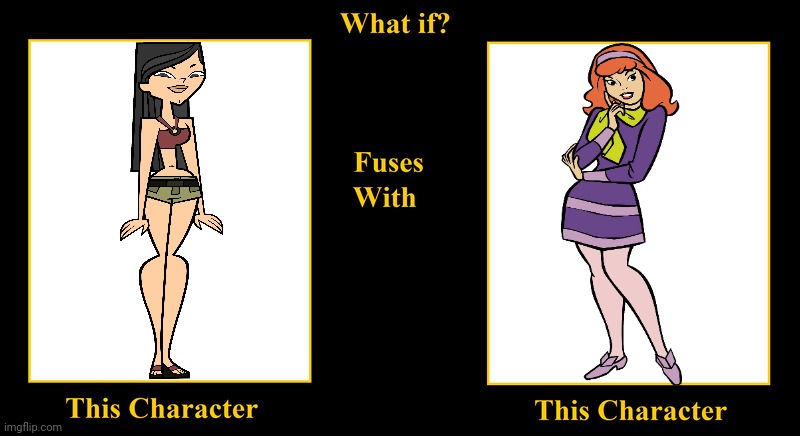 What if Heather Lee Fuses With Daphne Blake | image tagged in what if fuses,heather,daphne,total drama,scooby doo,daphne blake | made w/ Imgflip meme maker