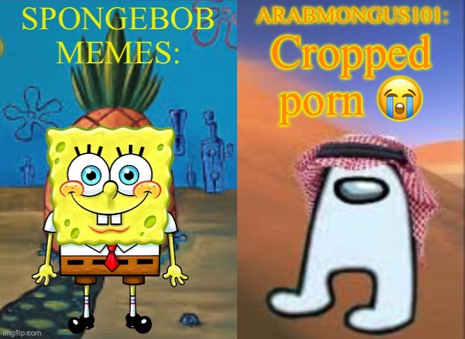 ArabMungus101 and SpogeBob memes | Cropped porn 😭 | image tagged in arabmungus101 and spogebob memes | made w/ Imgflip meme maker