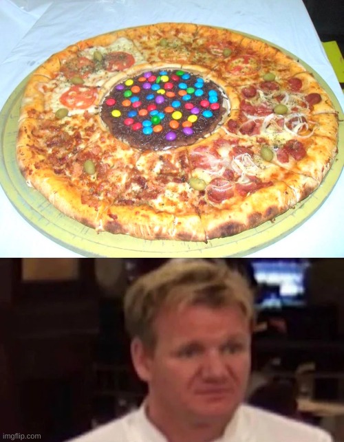 Average brazilian pizza | image tagged in disgusted gordon ramsay | made w/ Imgflip meme maker