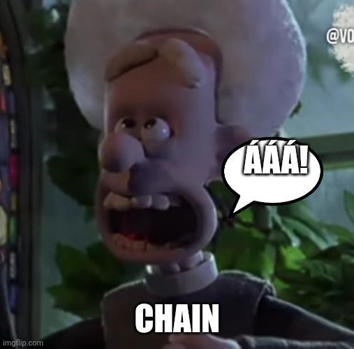 Priest from wallace and Gromit | ÁÁÁ! CHAIN | image tagged in priest from wallace and gromit,hamburger,surgery,hamburger surgery | made w/ Imgflip meme maker