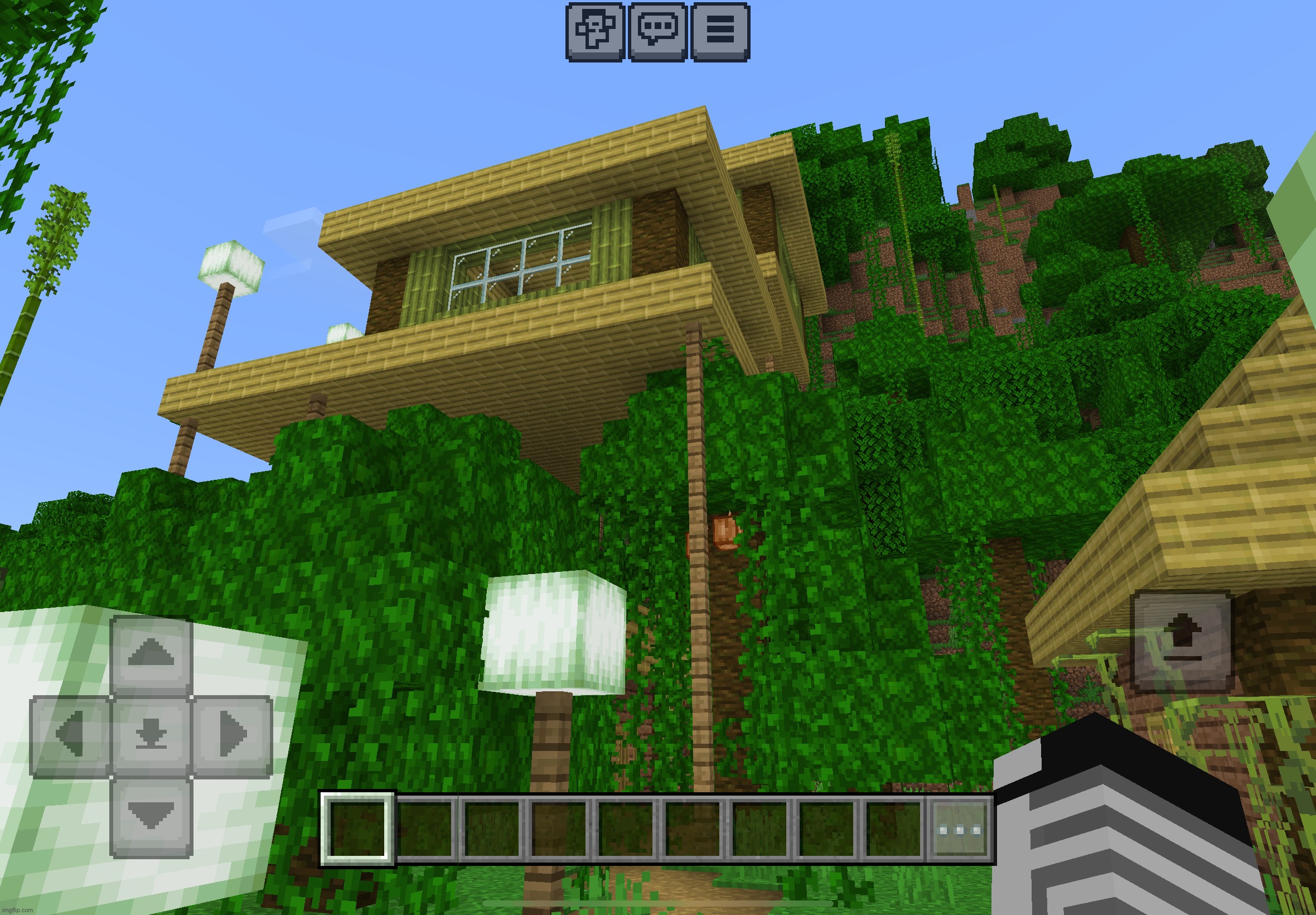 I built a jungle village in minecraft (any suggestions on adding more houses and farms?) | made w/ Imgflip meme maker