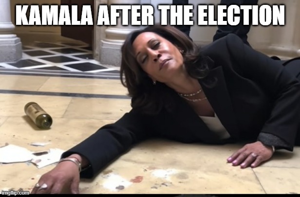 drunk kamala | KAMALA AFTER THE ELECTION | image tagged in drunk kamala | made w/ Imgflip meme maker