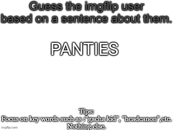 I bet you know... | PANTIES | image tagged in guess the imgflip user based on a sentence about them | made w/ Imgflip meme maker