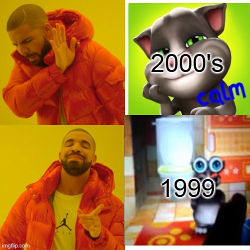 Drake Hotline Bling | 2000's; 1999 | image tagged in memes,drake hotline bling | made w/ Imgflip meme maker