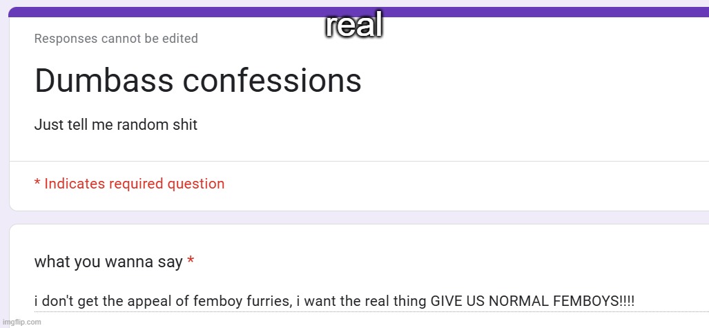 real | made w/ Imgflip meme maker