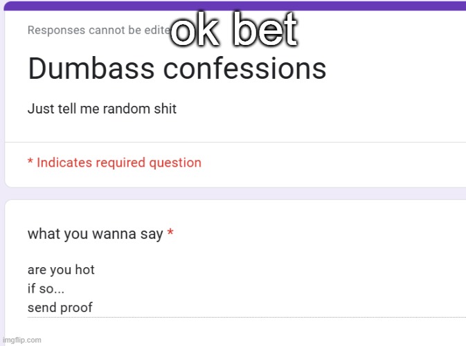 ok bet | made w/ Imgflip meme maker