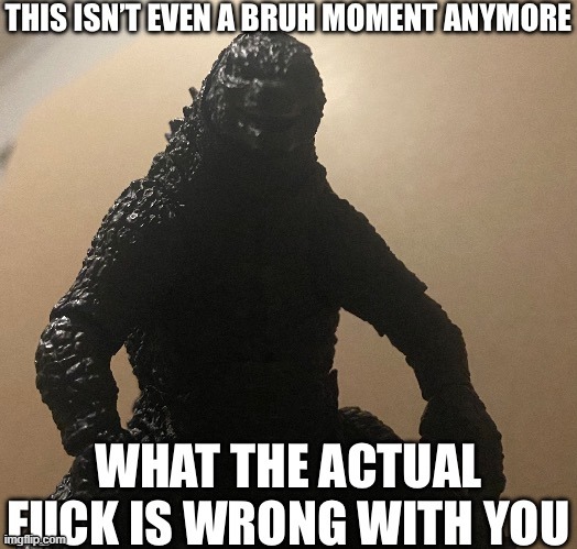 This isn’t even a bruh moment anymore (Godzilla) | image tagged in this isn t even a bruh moment anymore godzilla | made w/ Imgflip meme maker