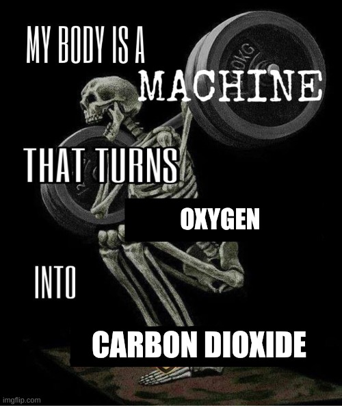 If you want, upvote | OXYGEN; CARBON DIOXIDE | image tagged in my body is machine | made w/ Imgflip meme maker