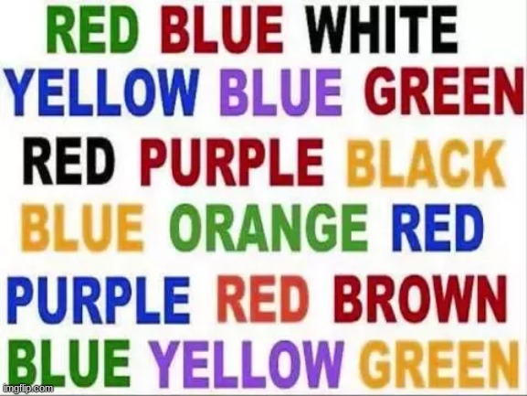 you probably cant read the color of the word out loud without saying the word | made w/ Imgflip meme maker
